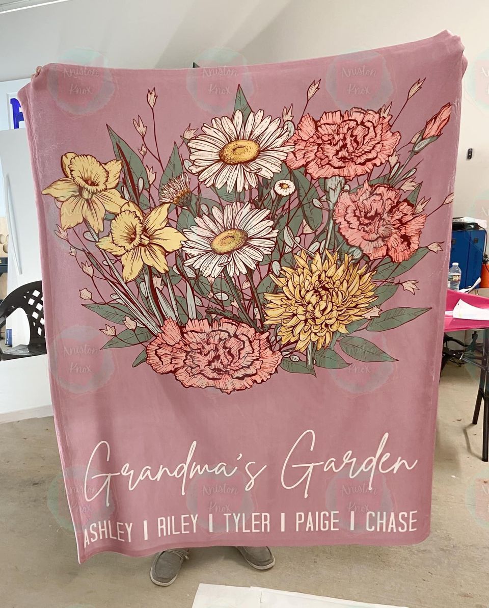 Custom Birth Flower Blanket