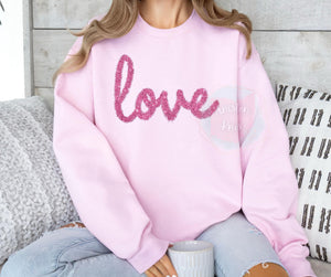 Faux Tinsel LOVE Sweatshirt