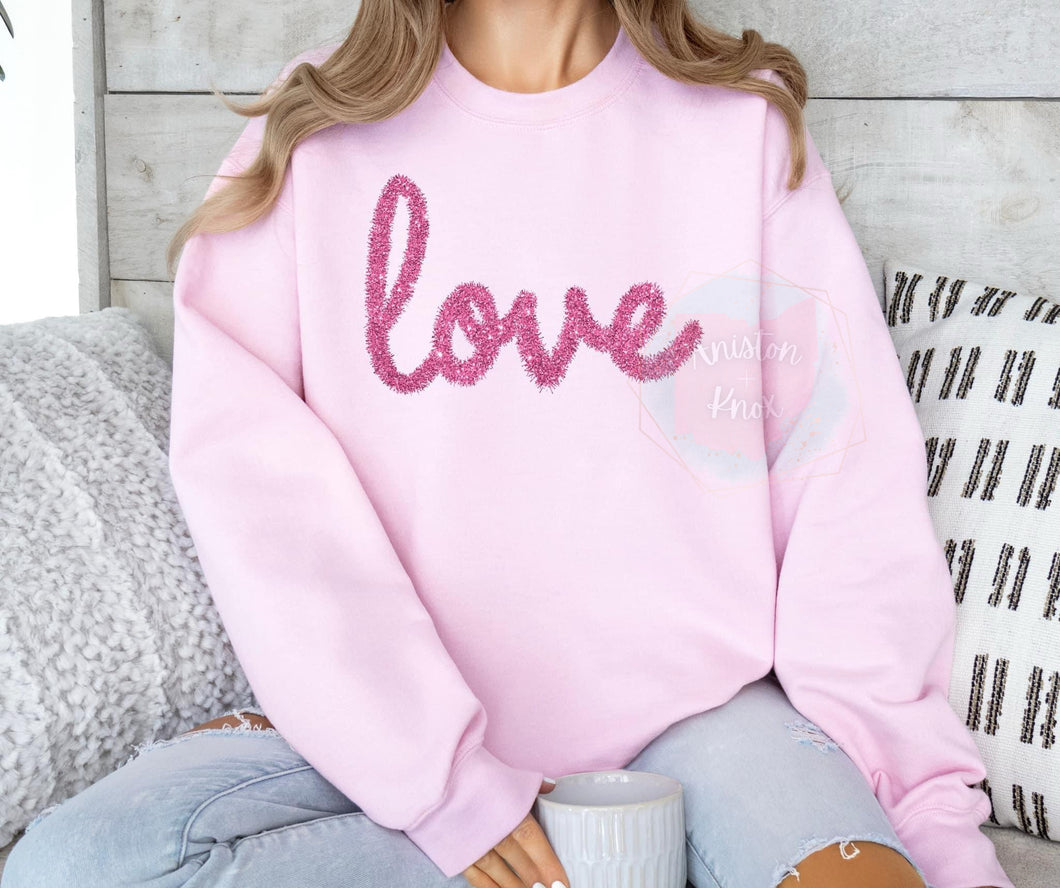 Faux Tinsel LOVE Sweatshirt