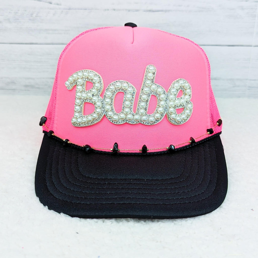 Pearl Babe Trucker Hat With Chain