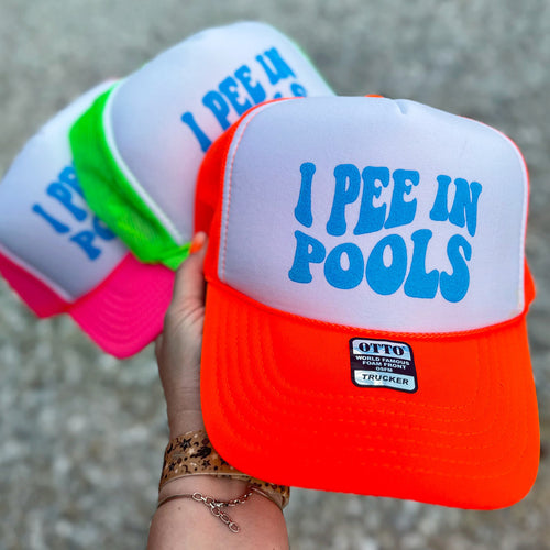 I Pee In Pools Neon Foam Trucker Hat